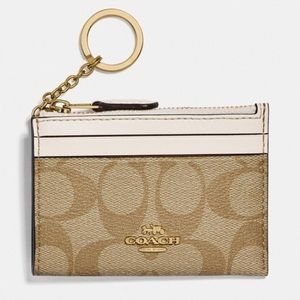 NWT Coach Mini Skinny ID Case in Signature Canvas